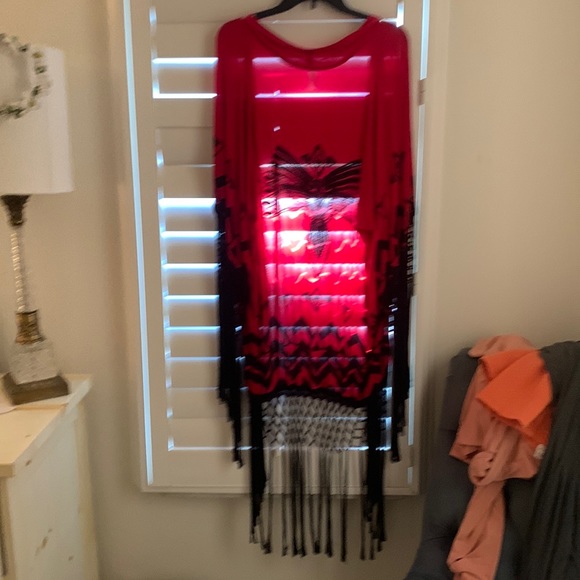 SOLD💋spell black opium beaded kimono with tassels - Picture 5 of 12